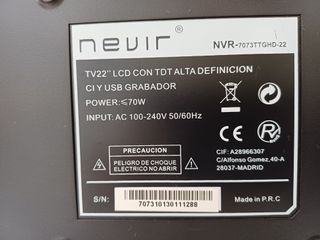 Nevir 22 TV TDT HD USB Grabador + Mando