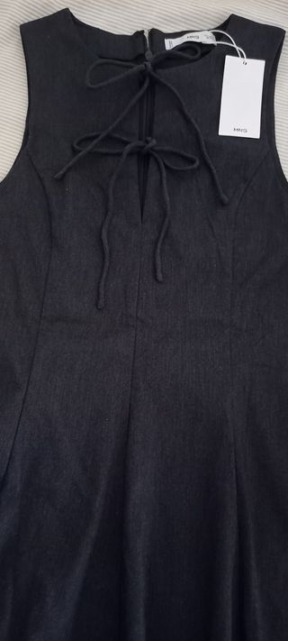 Vestido denim corto de mango