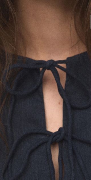 Vestido denim corto de mango