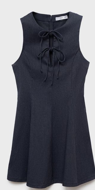 Vestido denim corto de mango