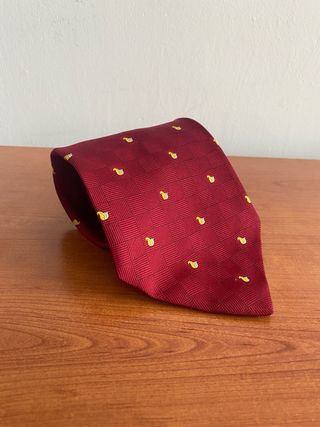 Corbata roja cuadros estampada seda Capriulo