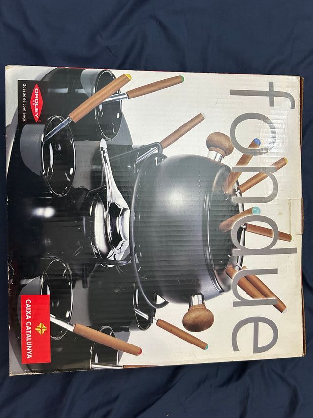 Set Fondue Oroley Metal y Madera