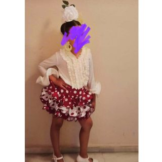 Traje Flamenco Niña Rojo y Blanco