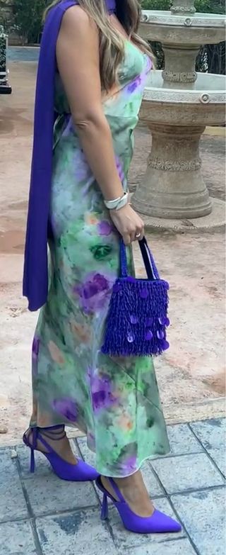 Vestido largo con blusa cruzada- eventos 