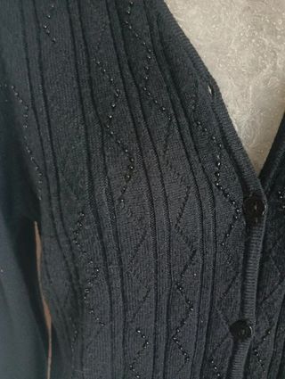 Cardigan nero con perline taglia M