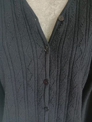 Cardigan nero con perline taglia M