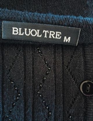 Cardigan nero con perline taglia M