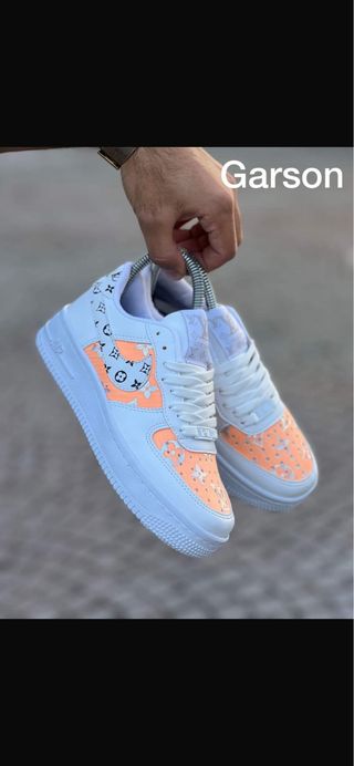 Scarpe Louis Vuitton Air Force Arancio Bianco