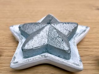 Vela Estrella Plata y Blanca