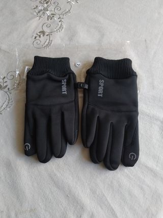 Guantes SPORT negros talla L, multifuncional.