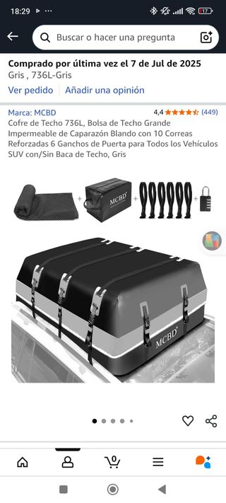 Cofre de Techo Plegable 736L Gris