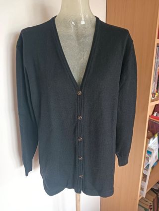 Cardigan nero con bottoni dorati taglia XL