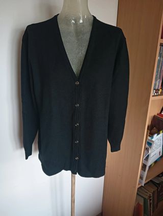 Cardigan nero con bottoni dorati taglia XL