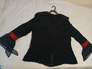 Camisa vintage negra y roja