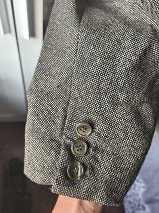 Americana Vintage Hombre Marrón/Gris