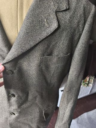 Americana Vintage Hombre Marrón/Gris