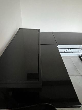 Scrivania angolare vetro nero