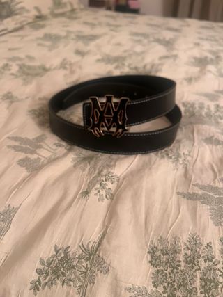 Cintura Amiri nera con fibbia oro