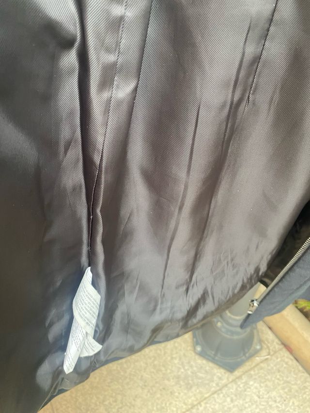 Abrigo Mango tacto ante negro T-M