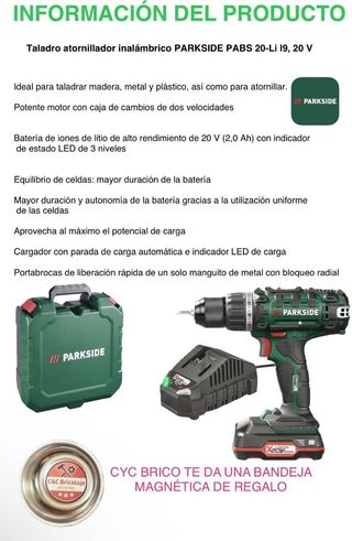 Taladro atornillador Parkside 20 voltios nuevo 