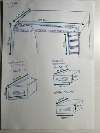 Litera de madera matiza (precio negociable )