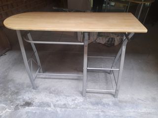 Mesa auxiliar cocina madera y metal