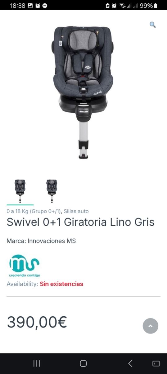 Silla de Coche giratoria MS Swivel 360° Plus