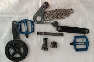 Bielas Hussefelt + pedales Octane + guía