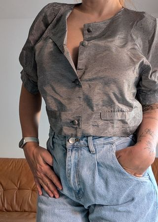 Camisa Giorgio Armani vintage gris M