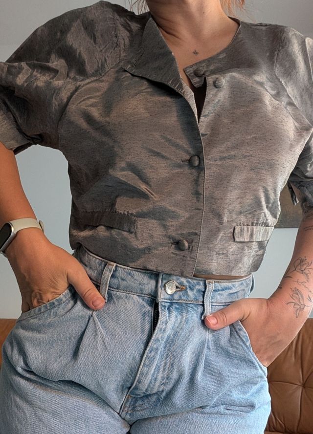 Camisa Giorgio Armani vintage gris M