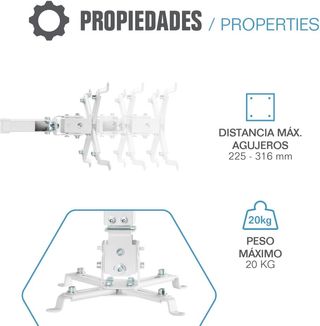 Soporte proyector techo pared blanco hierro