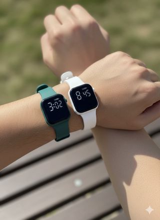 2 Orologi Digitali - Verde e Bianco