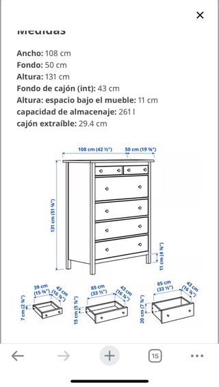 Cómoda Ikea Blanca y Madera