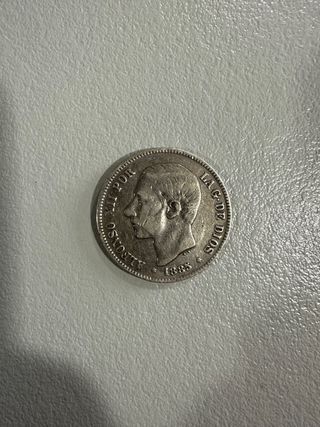 Moneda 5 Pesetas Alfonso XII 1888 Plata