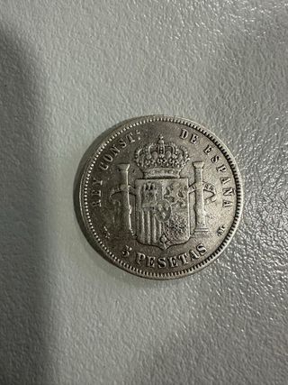 Moneda 5 Pesetas Alfonso XII 1888 Plata