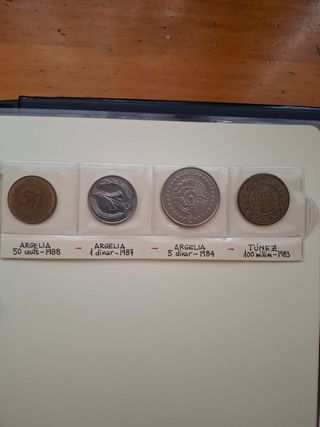 16 monedas: Argelia, Túnez, Libia, Egipto, Maurita