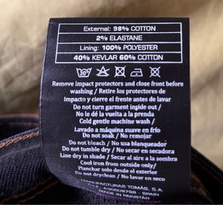 Pantalón moto vaquero negro chica Talla XL.