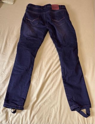 Pantalón moto vaquero negro chica Talla XL.