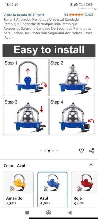 Antirrobo caravana bola seguridad