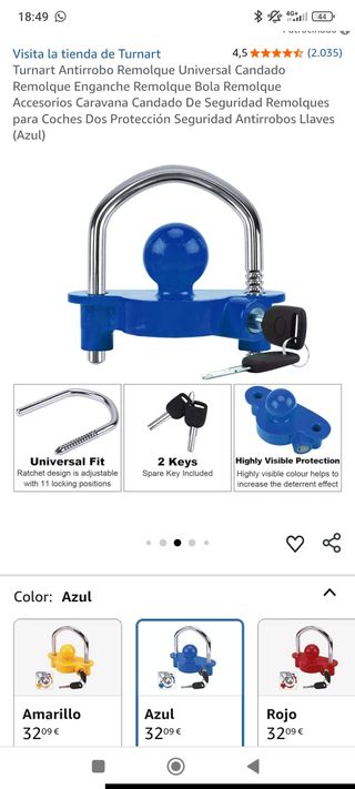 Antirrobo caravana bola seguridad
