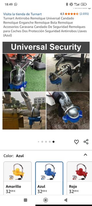 Antirrobo caravana bola seguridad