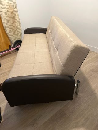 Sofá Cama Beige y Marrón