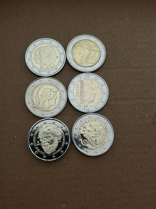 Lote 6 monedas 2€ conmemorativas