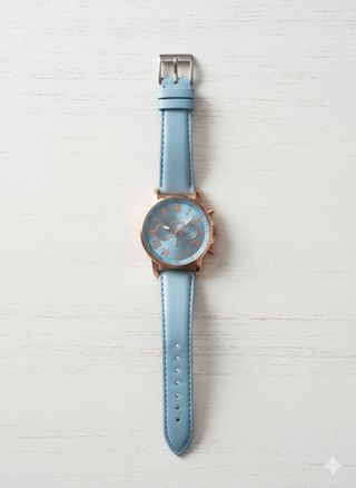 Orologio donna cinturino azzurro quadrante blu