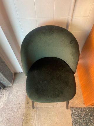 Silla terciopelo verde Sklum