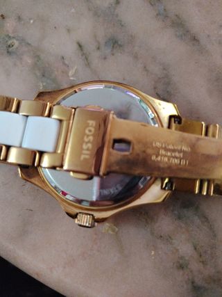 Reloj Fossil Mujer Oro y Blanco