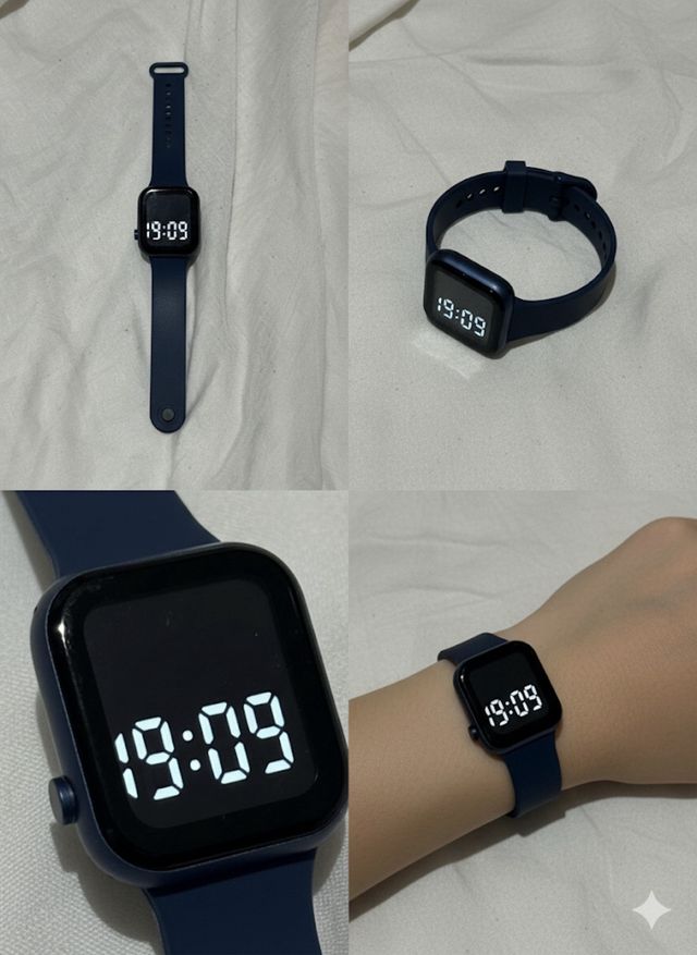 Orologio digitale nero e blu