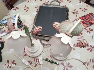 Coppia Paralumi Vintage Ferro Battuto