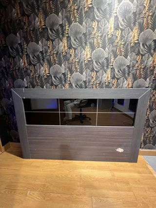 Cabecero de cama madera y cristal