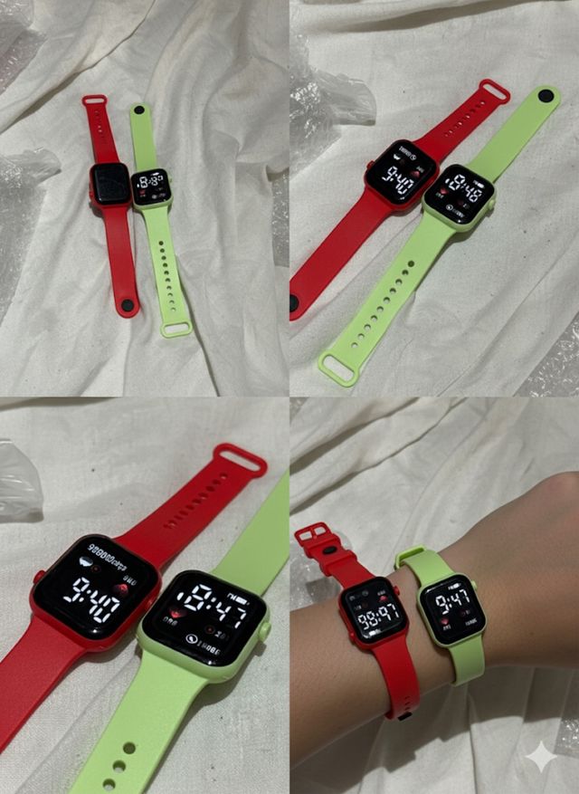 Orologio digitale rosso e verde